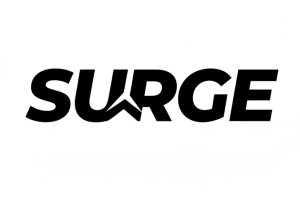I want a logo named SURGE with black text and good font for a store